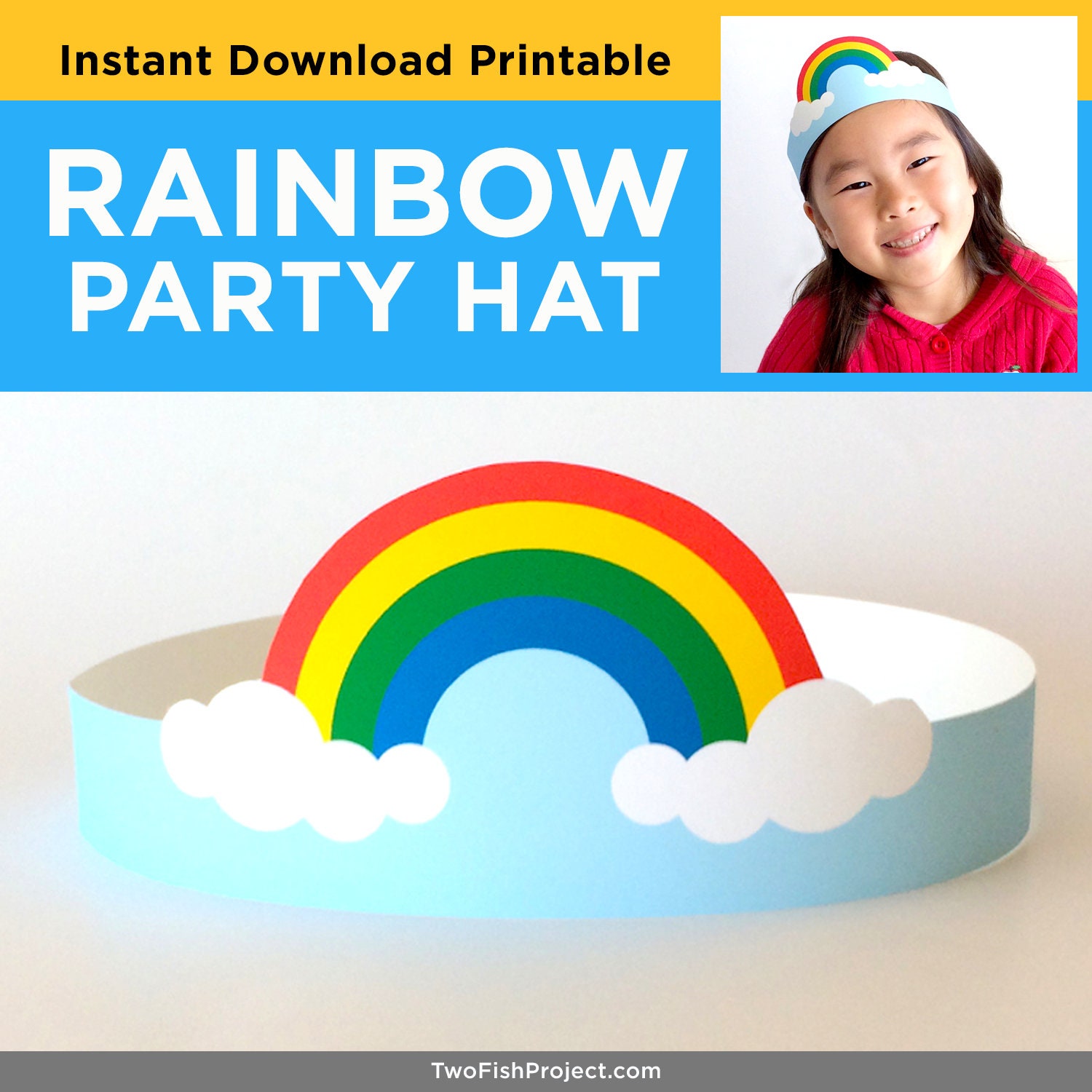 Girl Birthday Paper Hats Pastel Rainbow Party Decorations Favors