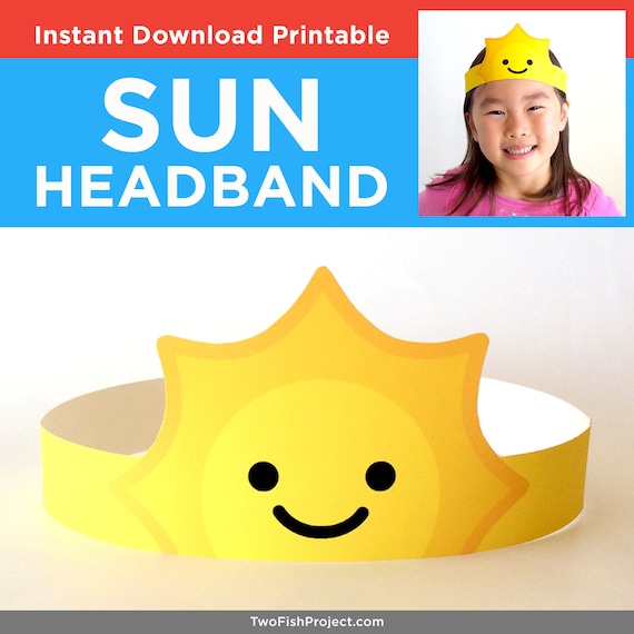 Sky Birthday Party Star Sun Moon Printable Costume HatHeadbandCrown for KidsAdults Baby Shower SuppliesDecorations Rainbow Cloud