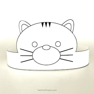 Kitty Cat Coloring Party Favors, Cat Birthday Hat, Cat Party Hat/Supplies/Decoration, Cat Headband/Crown, Toddler/Kids Cat Costume/Mask