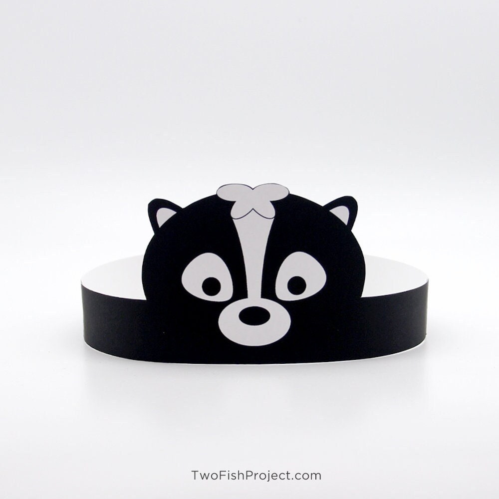 Disfraz de zorrillo, artículos/favores para fiestas, máscara de bosque para  niños pequeños, decoraciones de cumpleaños, artesanía imprimible de, image size:1000x1000