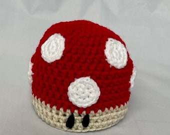 Mario Mushroom Hat - Crocheted [MADE TO ORDER]