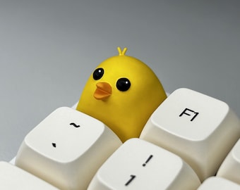 Tecla artesanal Baby Chick para switches de teclado mecânico estilo MX