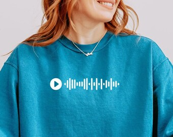 Custom Spotify Code Embroidered Sweatshirt Personalized Spotify Code Crewneck Sweater Etsy
