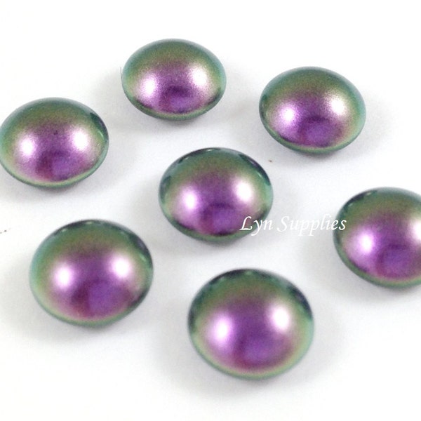 5817 IRIDESCENT PURPLE 8mm Swarovski Crystal Pearl Cabochon 6pcs or 20pcs Half Dome