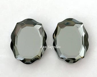 4142 SILVER NIGHT 18x14mm Swarovski Crystal Baroque Mirror Fancy Stone, Swarovski Spring/Summer 2018