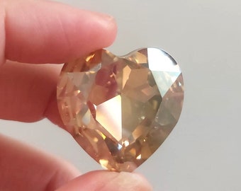 4827 GOLDEN SHADOW 28mm Swarovski Crystal Heart Fancy Stone No Hole RARE