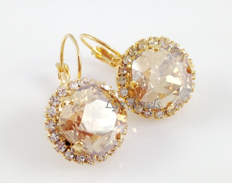 4470 ROSE PEACH 12mm Swarovski Crystal Fancy Stone Cushion Cut, Blush Pink 2 pieces image 3