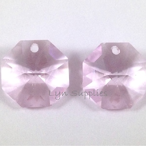 8115 ROSALINE 14 mm 4 Stück Swarovski Kristall Strass Achteck Lilie Anhänger, Rosa Vintage Kristalle
