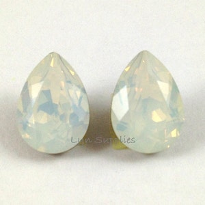 14 x 10 mm VIT OPAL 4320 Swarovski kristall droppar 2 st