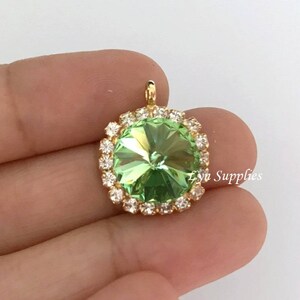 12 mm ハロークリスタルペンダント ゴールド/シルバー、12 mm 1122 クリアクリスタルラインストーン 1 個 画像 3