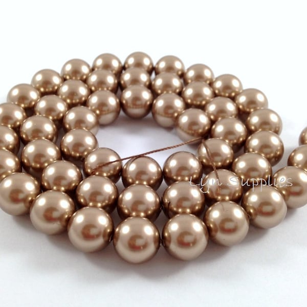 5810 BRONZE 10mm Swarovski Crystal Round Pearls 10 pieces