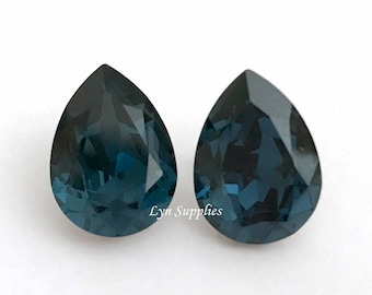 4320 MONTANA 18x13mm Swarovski Crystal Pear Fancy Stones, Dark Blue Teardrops