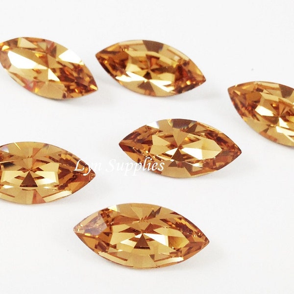 4228 TOPAZE DU COLORADO CLAIR 10x5mm 7pcs Cristal Swarovski Xilion Navette Dos Déjoué