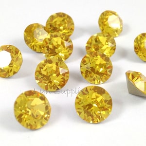 12pieces 1088 SS39 LIGHT TOPAZ Swarovski Crystal Xirius Chaton Pointed Back Round Stone