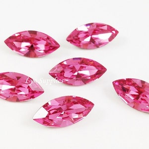 8pcs 4228 ROSE 10x5mm Swarovski Crystal XILION Navette Foiled Back image 1