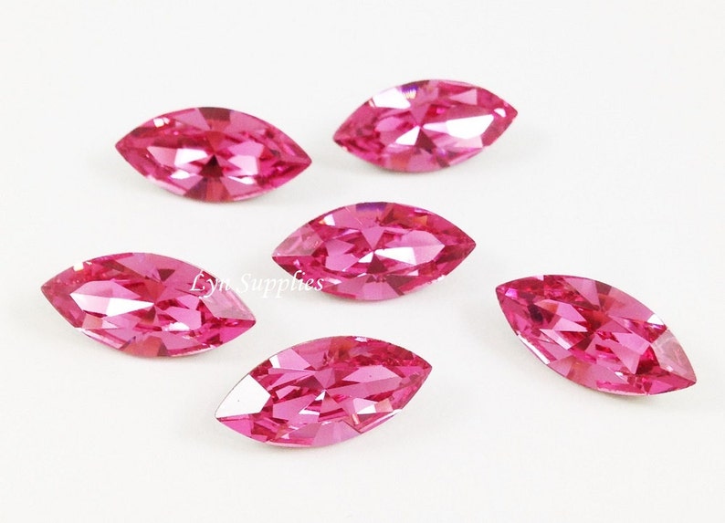 8pcs 4228 ROSE 10x5mm Swarovski Crystal XILION Navette Foiled Back image 1