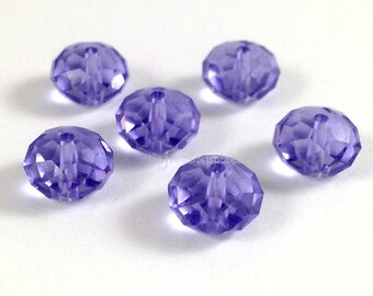 5040 TANSANIT 6 mm Swarovski Crystal Donut Rondelle Spacer 12 Stück Dezember Violett