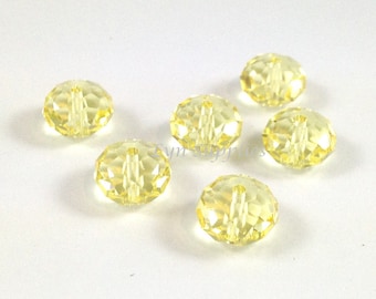 5040 JONQUIL 6 mm Swarovski Crystal Donut Rondelle Spacer 12 Stück Hellgelb