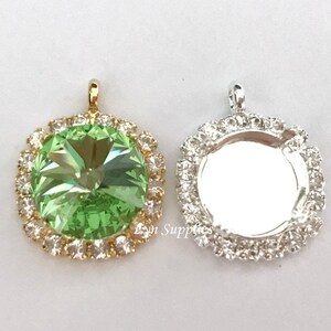12 mm ハロークリスタルペンダント ゴールド/シルバー、12 mm 1122 クリアクリスタルラインストーン 1 個 画像 2