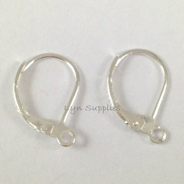 Sterling Silver Leverback Earwires 2 pairs / 5 pairs