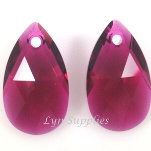 6106 16mm RUBY Swarovski Crystal Teardrop Pear Crystal Pendant 4 pieces