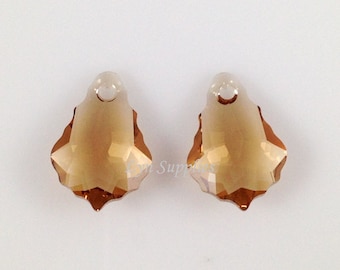 6090 TOPACIO COLORADO CLARO 16 x 11 mm Colgante barroco de cristal Swarovski 4 piezas