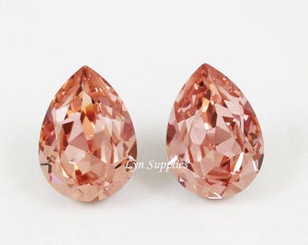 4320 VINTAGE ROSE 14 x 10 mm Lágrimas de cristal Swarovski en forma de pera 2 piezas o 10 piezas, rosa ruborizado