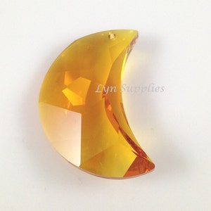 8816 TOPAZE 30 mm cristal Swarovski strass croissant de lune grand pendentif