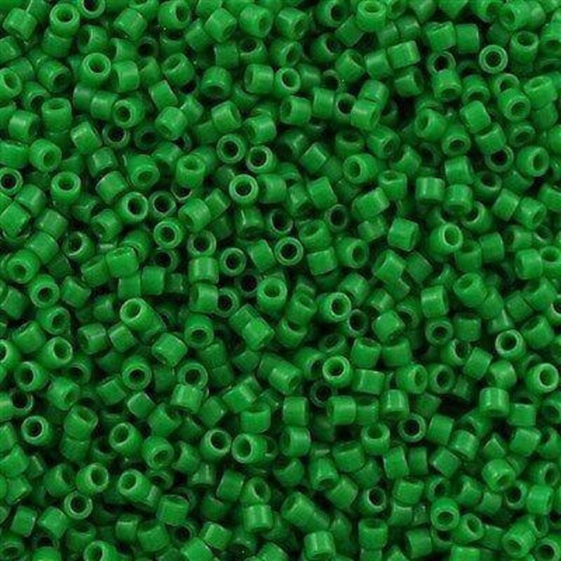 5/ G Miyuki Delica 11//0/ Opaque Green db-724