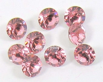 1088 ss39 LIGHT ROSE Swarovski Kristall XIRIUS Chaton Pointed Back Round Stone, hellrosa 12 Stück