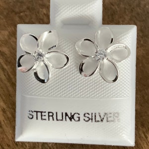 Silver Plumeria Earrings