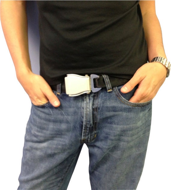 The Flybuckle™ Fashion Belt Made With Airplane Seat Belt Buckle