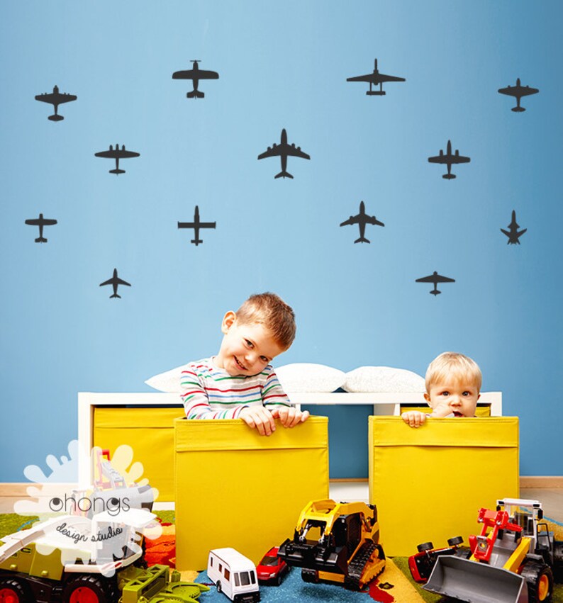 Airplane Wall Decal / Airplane wall Sticker / Boys Room Decor Etsy