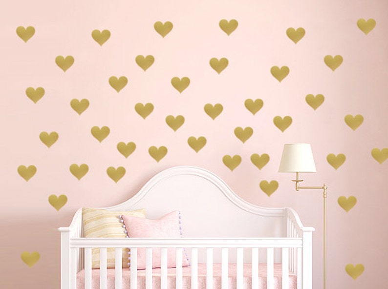 Heart Wall Decal / Gold Heart Wall Decal / Mini Heart Decal / Etsy