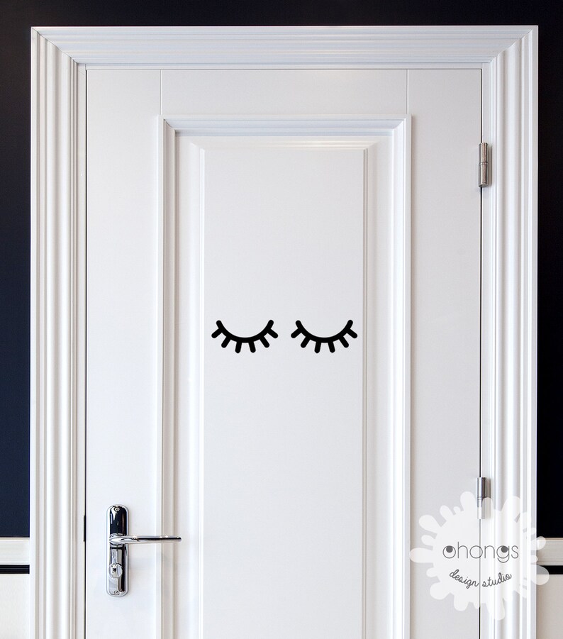 Eyes Wall Decal / Sleepy Eyes Sticker / Kids Wall Decal / Door Etsy