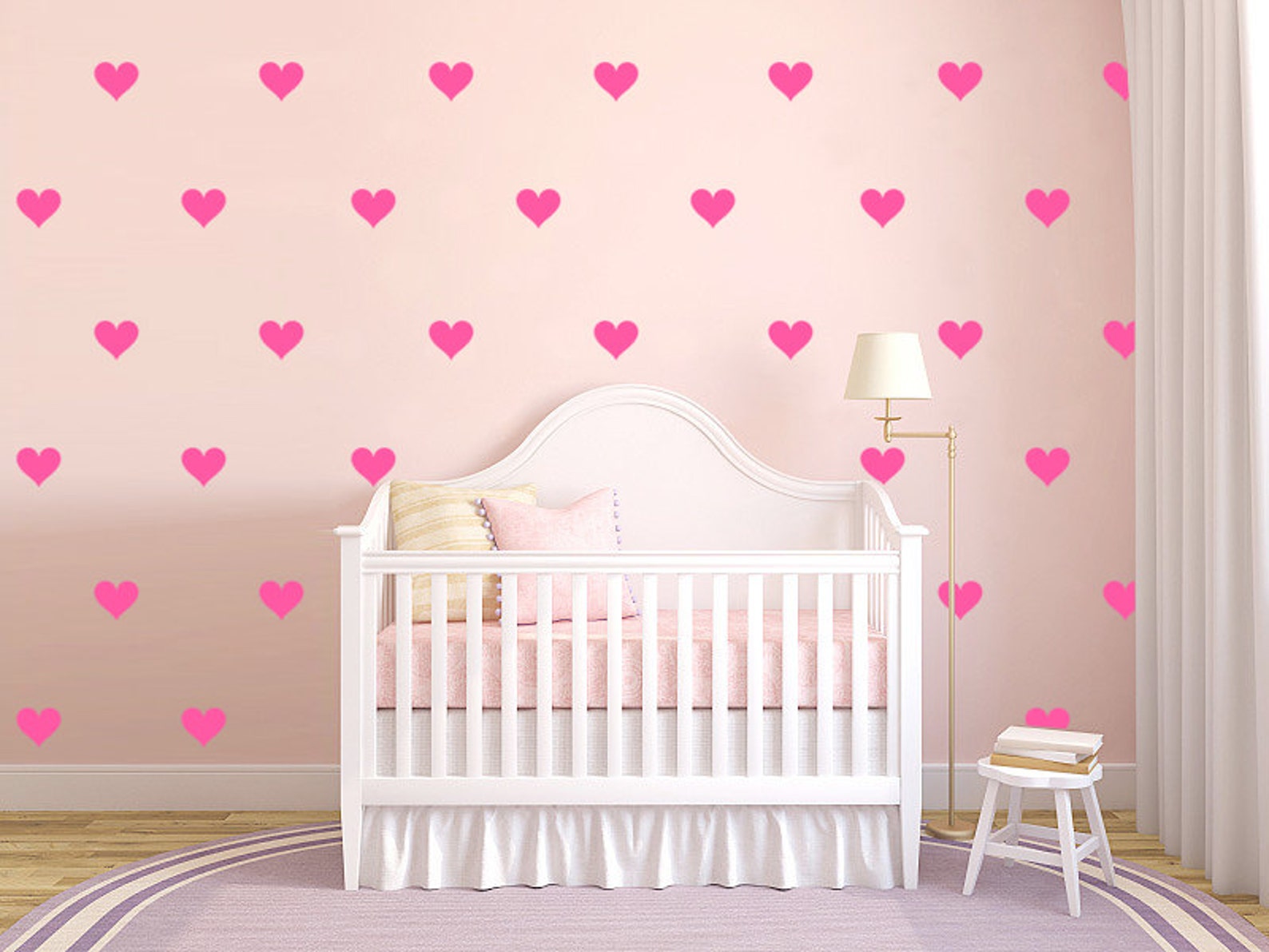 Heart Wall Decal / Gold Heart Wall Decal / Mini Heart Decal / Etsy