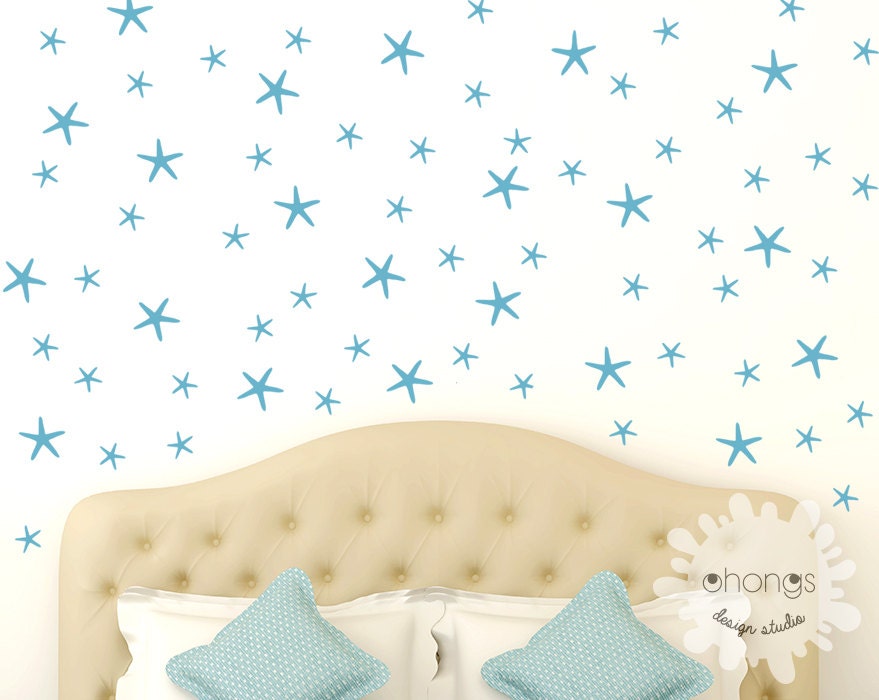Starfish Wall Decal / 2 Size Starfish Decal / 90 Starfish Wall Etsy