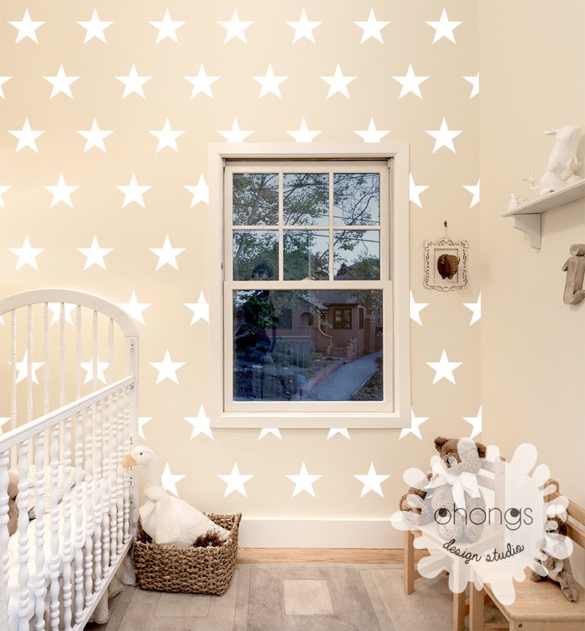 Star Wall Decal / Large Star Wall Decal / 4 Star Decal / Etsy