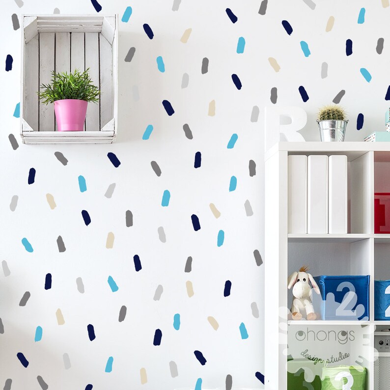 Paint wall decal / 5 color brush Decals / Custom kids room / Etsy