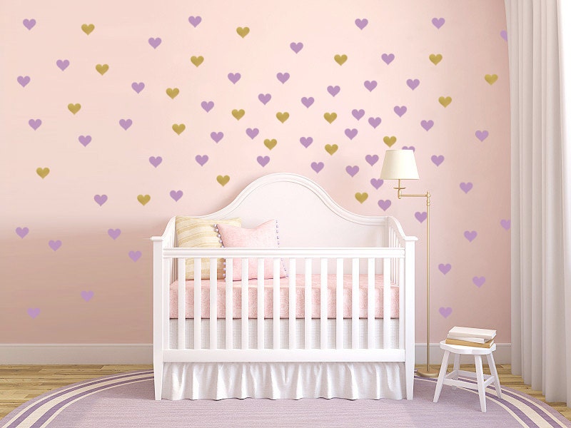 Heart Wall Decal / Gold Heart Wall Decal / Mini Heart Decal / Etsy