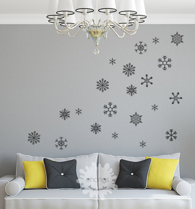 Snowflake Wall Decal / Large Snowflake Sticker / Christmas Etsy