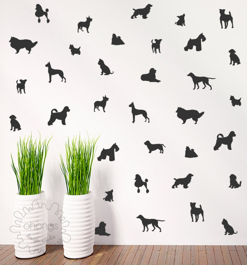 A room with dogs/ Dog wall decal / doggie Decal /Dogs Pattern Etsy