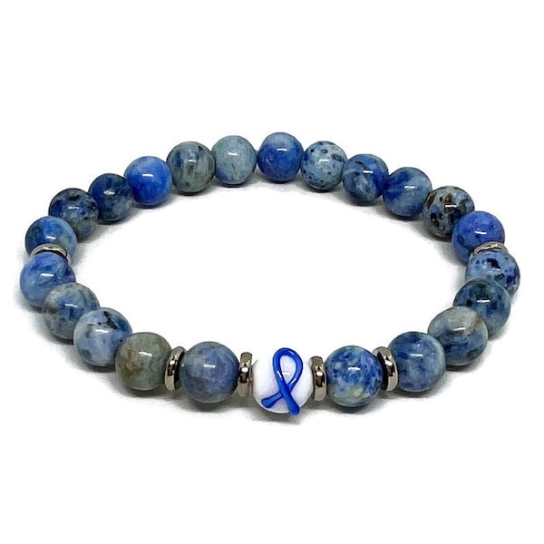 Limited Edition Colon Cancer Awareness Unisex Mens and Womens Stretchy Bracelet