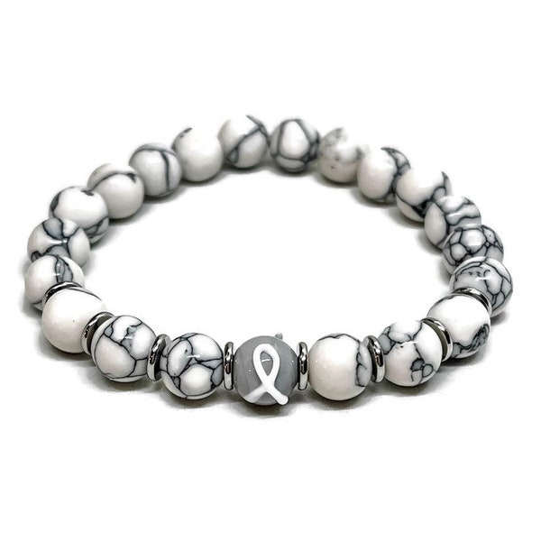 Limited Edition Lung Cancer Awareness Unisex Mens and Womens Stretchy Bracelet