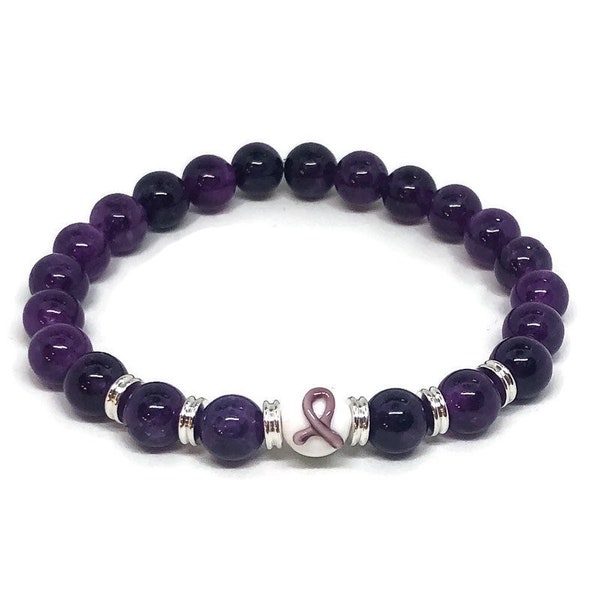 Limited Edition Pancreatic Cancer Awareness Unisex Mens and Womens Stretchy Bracelet