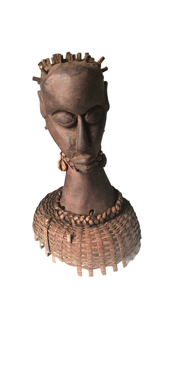 Antique African Ekoi Headdress Nigeria