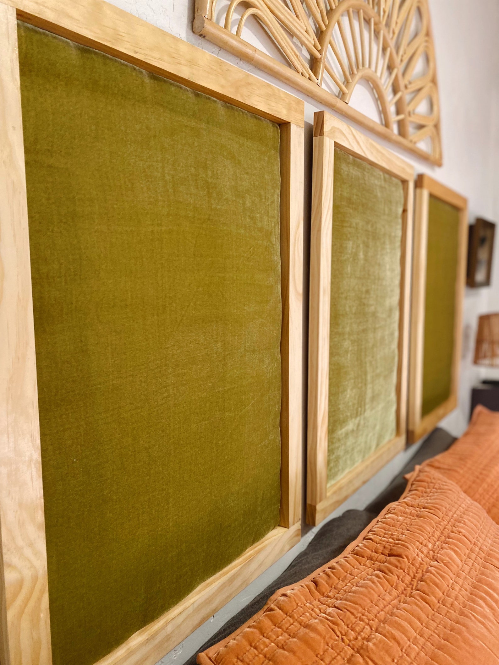 Plush Velvet Floating Headboardsound Absorbing Etsy