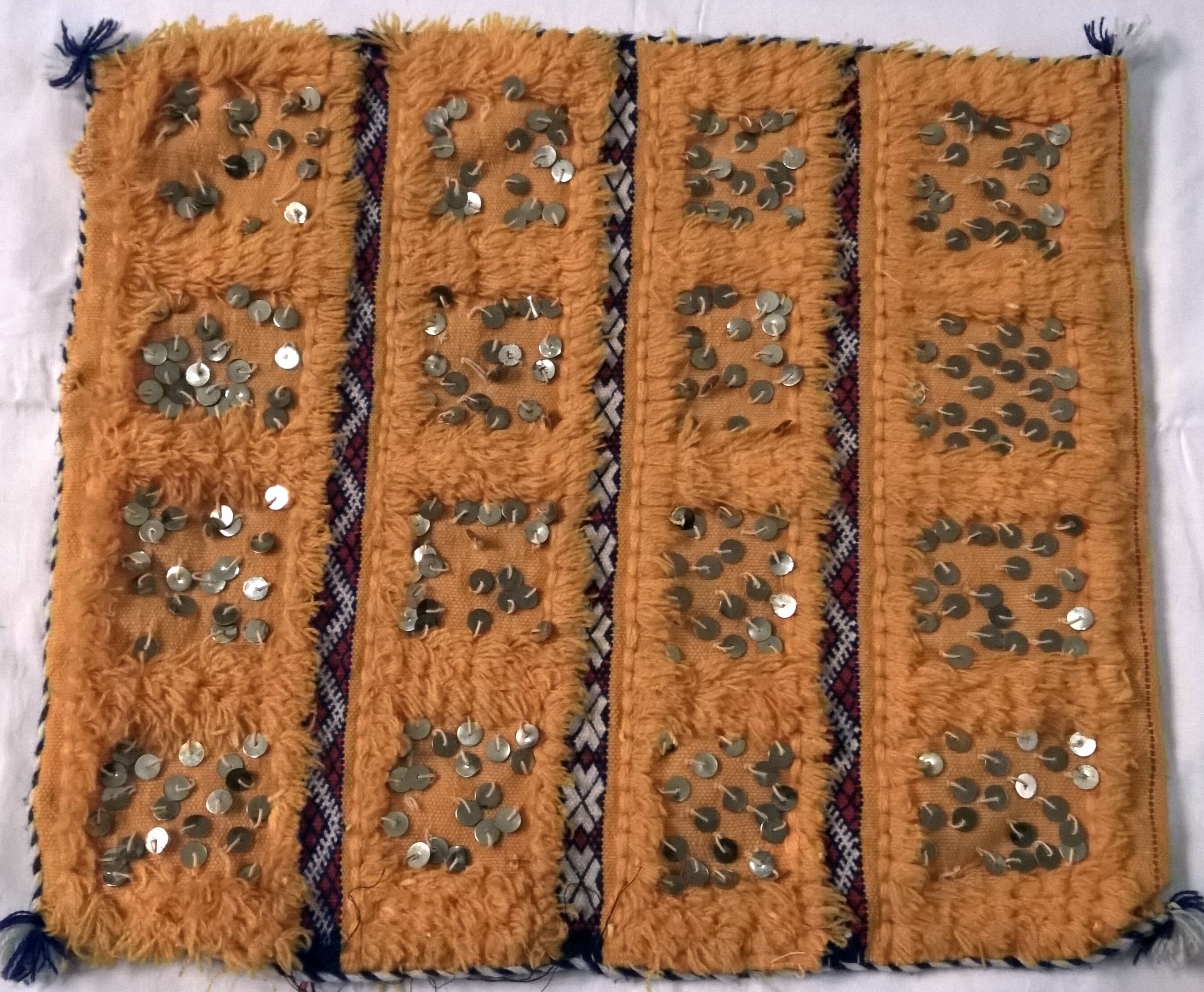 Coussin Marocain 1005' | Vintage Pillow, Kelim Moroccan Cushion, Berber Embroidered Morrocan Kilim P