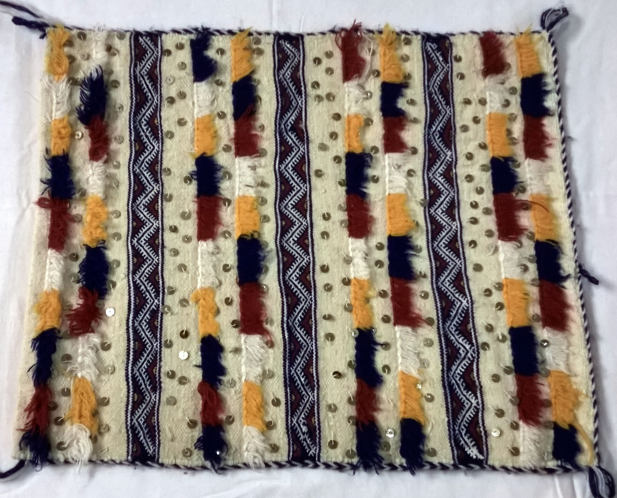 Coussin Marocain 1006' | Vintage Pillow, Kelim Moroccan Cushion, Berber Embroidered Morrocan Kilim P