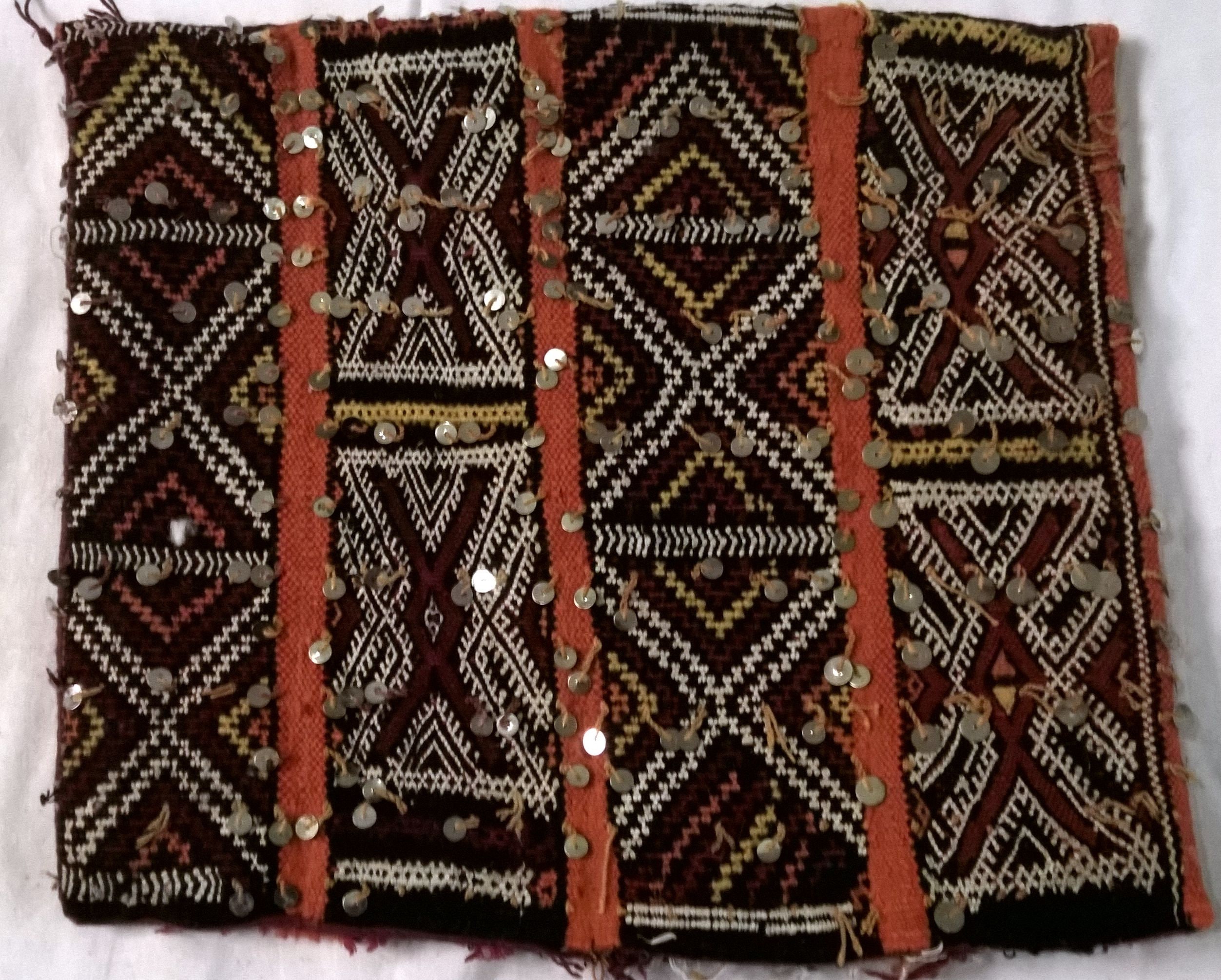 Coussin Marocain 1021 | Vintage Pillow, Kelim Moroccan Cushion, Berber Embroidered Morrocan Kilim Pi